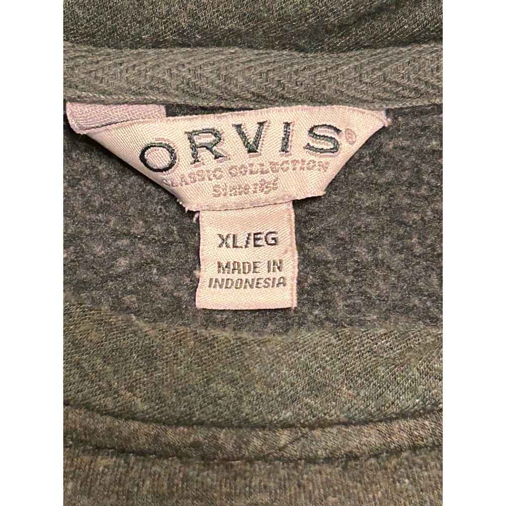 Orvis Men's XL Modal Blend Crewneck Pullover Sweatshirt Charcoal Gray - Picture 3 of 4